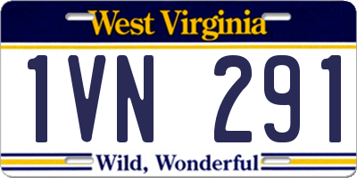 WV license plate 1VN291