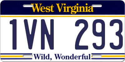 WV license plate 1VN293