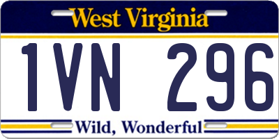 WV license plate 1VN296