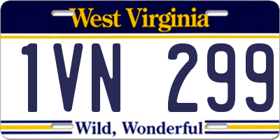 WV license plate 1VN299