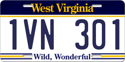 WV license plate 1VN301