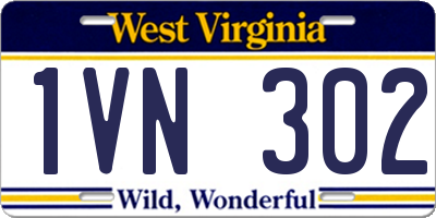 WV license plate 1VN302