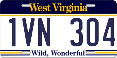 WV license plate 1VN304