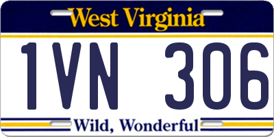 WV license plate 1VN306
