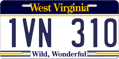 WV license plate 1VN310