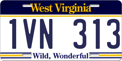 WV license plate 1VN313