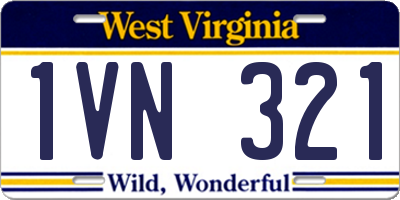 WV license plate 1VN321