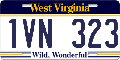 WV license plate 1VN323