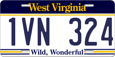 WV license plate 1VN324
