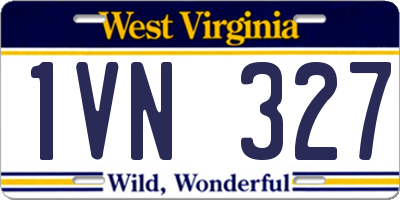 WV license plate 1VN327