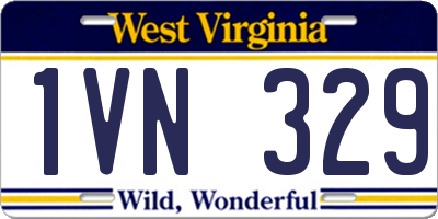 WV license plate 1VN329