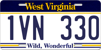 WV license plate 1VN330