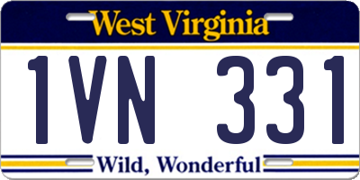 WV license plate 1VN331