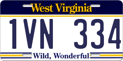 WV license plate 1VN334