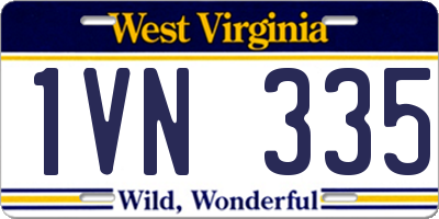 WV license plate 1VN335