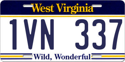WV license plate 1VN337