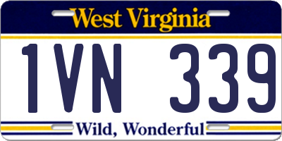 WV license plate 1VN339