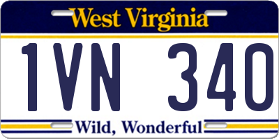 WV license plate 1VN340