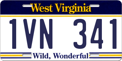 WV license plate 1VN341