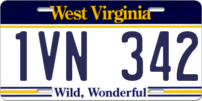 WV license plate 1VN342