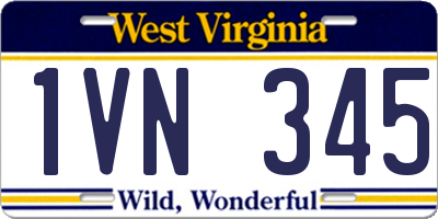 WV license plate 1VN345