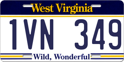WV license plate 1VN349