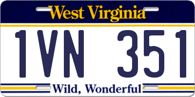 WV license plate 1VN351