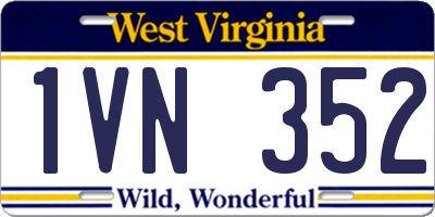 WV license plate 1VN352