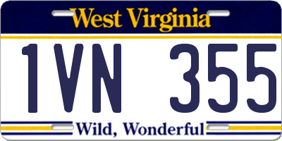 WV license plate 1VN355