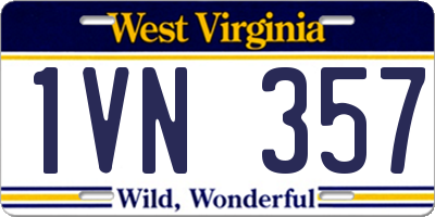 WV license plate 1VN357