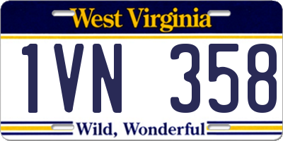 WV license plate 1VN358