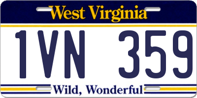 WV license plate 1VN359