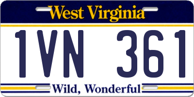 WV license plate 1VN361