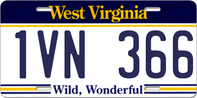 WV license plate 1VN366