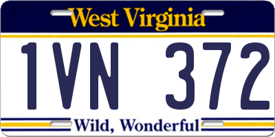 WV license plate 1VN372