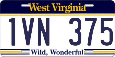 WV license plate 1VN375