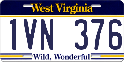 WV license plate 1VN376