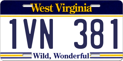 WV license plate 1VN381