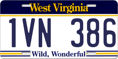 WV license plate 1VN386