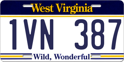 WV license plate 1VN387