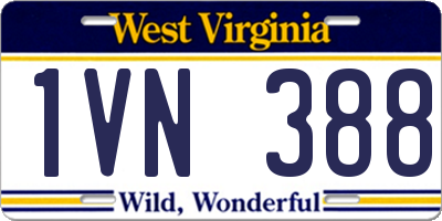 WV license plate 1VN388