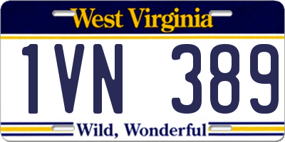 WV license plate 1VN389