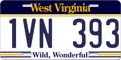 WV license plate 1VN393