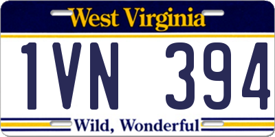 WV license plate 1VN394