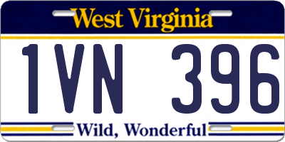 WV license plate 1VN396