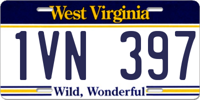 WV license plate 1VN397