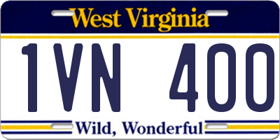 WV license plate 1VN400