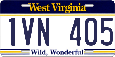 WV license plate 1VN405