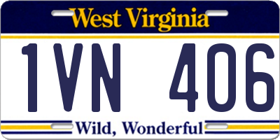 WV license plate 1VN406