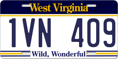 WV license plate 1VN409